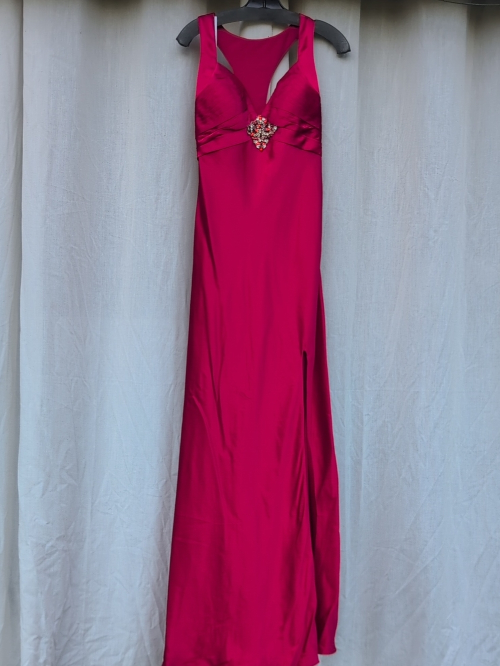 Maggie Sottero P4601  Red Evening Gown with Jeweled Center & Back
